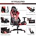 Gtracing Gaming Chair Fabric and Pu Computer Racing Office Chair High Back Backrest and Height Adjustable E-Sports Ergonomic Chair with Pillows Red