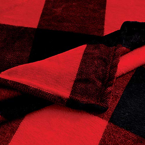 Red Black Buffalo Plaid Throw Blanket Sofa Couch Bed Plaid Checker Blanket Lightweight Cozy Plush Throw All Season Blanket (60\