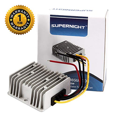 SUPERNIGHT DC/DC Waterproof Converter Regulator 48V Step Down to 12V 10A 120W for Golf Cart Power Module and Club Car