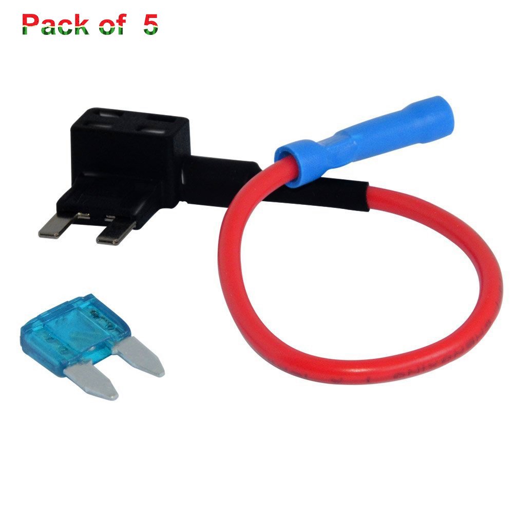 Amazon.com: 12V 15Amp Car Add-a-circuit Fuse TAP Adapter XDODD Mini ATM APM  Blade Fuse Holder Pack of 5 (Small Size): Automotive