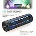 Portable Wireless Bluetooth Speakers, Outdoor Home Hi-Fi LED Speaker with Lights Built-in Mic,AUX,TF, FM Radio,Hands Free Support for Ipad, iPhone, Samsung,Galaxy Black