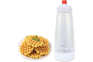 Batter Mixer and Dispenser with BlenderBall Wire Whisk, Silicone Squeeze Pancake Batter Dispenser and Mixer, Kitchen Pancake 