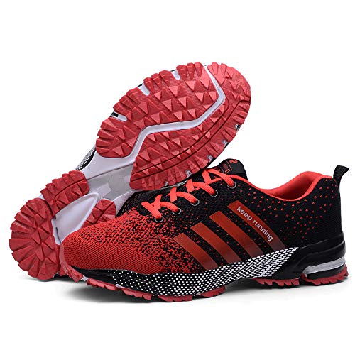 Moligin Running Shoes Men Women Athletic Fitness Tennis Sport Shoes Outdoor Lightweight Sneakers Red