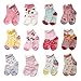LAISOR 12 Pairs Assorted Non-Skid Ankle Cotton Socks with Grip For Kids Toddlers Baby Girls