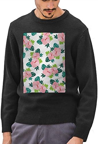 Ksta Floral Hawaii Flower Mens Sweater Black Personalized Gift