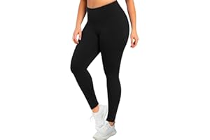 MOREFEEL Plus Size Leggings for Women-Stretchy X-Large-4X Tummy Control High Waist Spandex Workout Black Yoga Pants