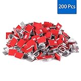 200 Pcs Homestarry Adhesive Cable Clips Wire Clips Cable Wire Management Wire Holder Cable Clamps Cable Tie Holder for String Lights, Car, Office and Home