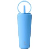 REDUCE Halo 32 oz Stainless Steel Vacuum Insulated Tumbler - Spill Proof Travel Mug with Flip Handle Lid - Keeps Drinks Cold for 32 Hrs - Dishwasher Safe - Cupholder Friendly - Oahu Blue