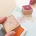 Wooden Rubber Stamp Square Floral Pattern for DIY Craft Card and Scrapbooking Designs