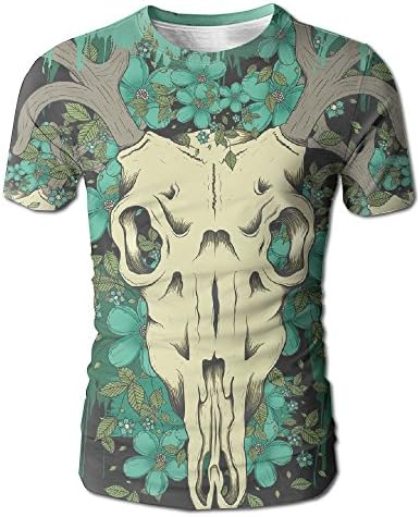 Trippy Deer Skull Man's Expected Design T Shirt Short T-Shirt Personality