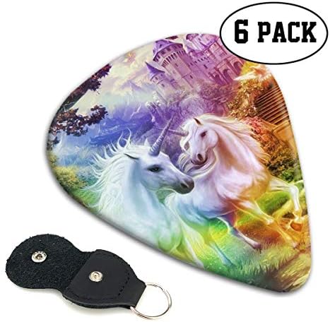 Colby Keats Guitar Picks Plectrums Rainbow Unicorn Cute Classic Electric Celluloid Acoustic for Bass Mandolin Ukulele 6 Pack 3 Sizes
