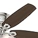 Hunter Fan Company, 53328, 52 inch Builder Brushed Nickel Low Profile Ceiling Fan with LED Light Kit and Pull Chain