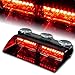 WoneNice 16 LED High Intensity LED Law Enforcement Emergency Hazard Warning Strobe Lights 18 Modes for Interior Roof/Dash/Windshield with Suction Cups (Red)