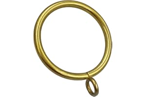 48 Pcs 1.5-Inch Inner Diameter Curtain Rings with Eyelets,Fits Up to 1 1/4-Inch Rod - Gold