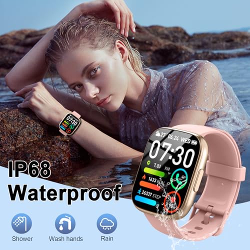 Women's Smart Watch, 1.95 inch HD Smartwatch with Bluetooth Calls, New Smart Watch with Heart Rate Monitor/Sleep Monitor/Pedometer, 110+ Sports Modes, IP68 Activity Bracelet for Android iOS