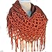 Women Winter Warm Crochet Knit Long Tassels Soft Wrap Shawl Scarves Scarf Two Styles Infinity and Straight,Orange