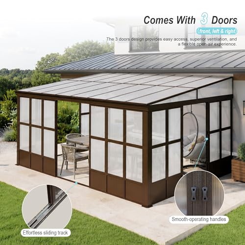 Domi 12x16 Wall-Mounted Sunroom Review: All-Season Lean-to Gazebo with Polycarbonate Windows image 26