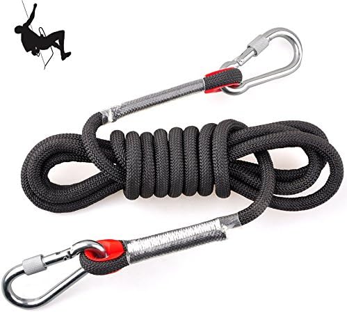 Climbing Rope,Edobil 16mm Diameter 178Inch Outdoor Hiking Accessories with 2 Hooks, for Outdoor Escape,Camping Hiking, Fire Rescue