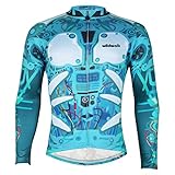Wildwalk Men's Long Sleeve Blue Mecha Breathable Cycling Bike Jerseys S-3XL