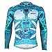 Wildwalk Men's Long Sleeve Blue Mecha Breathable Cycling Bike Jerseys S-3XL