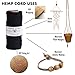 Hemptique 100% Hemp Cord Spool - 62.5 Meter Hemp String - Made with Love - No. 20 ~ 1mm Cord Thread for Jewelry Making, Macrame, Scrapbooking, DIY, & More - Black