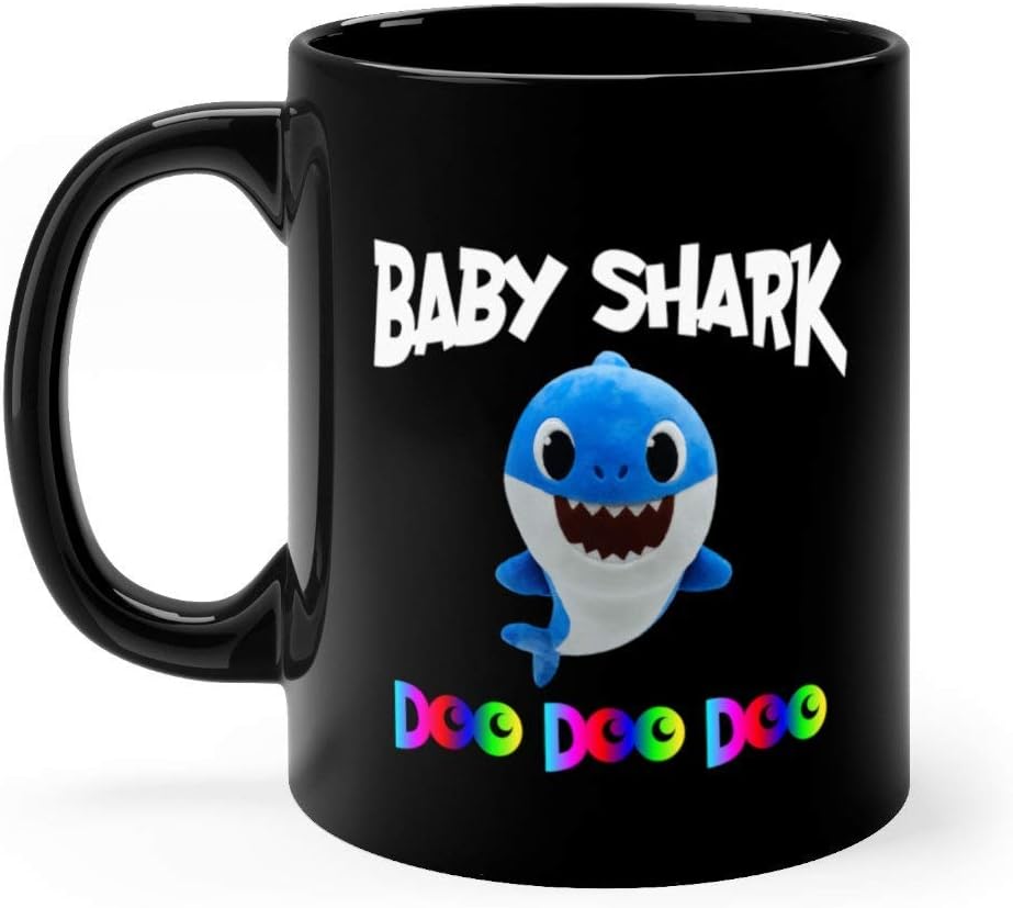 Blue Funny Shark Family Coffee Mug - 11Oz Black Gift For Son Daughter Brother Sister In Birthday Christmas Thanksgiving May Day Easter Halloween New Year's Eve Good Friday