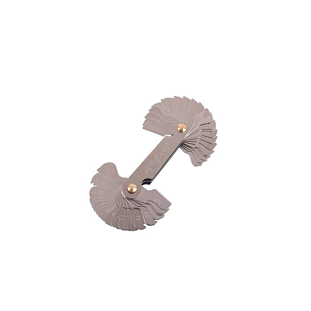 Alnicov 52 PCS Screw Pitch Measuring Tool Set，Screw Thread Pitch Gauge Tool，Thread Gauges，Metric System 60° Inch 55°