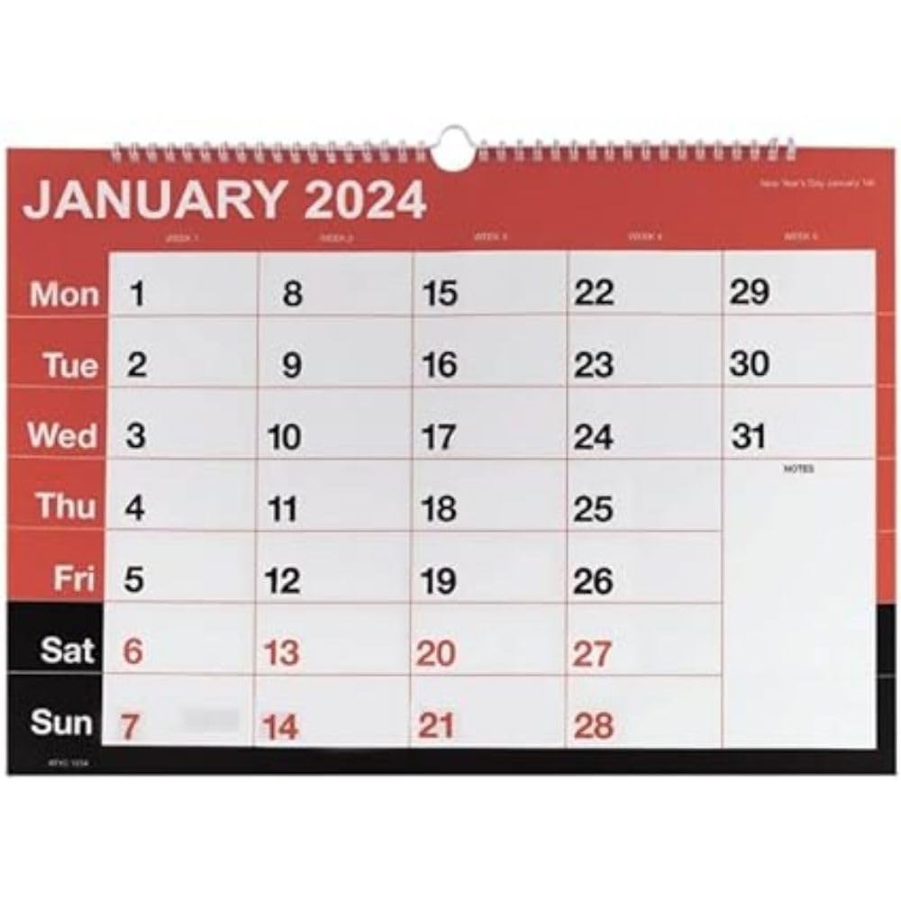 Generic Wirebound Month to View Calendar A3 2024