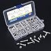 Glarks 170Pcs M4 Stainless Steel Allen Hex Drive Button Head Socket Cap Bolts Screws Nuts Assortment Kit (M4)