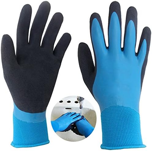 Waterproof Work Gloves, Slip-Resistant Improved Dexterity Hand Protective Safety Gloves, Ideal for Gardening Watering Clamming Car Cleaning Multipurpose Use.
