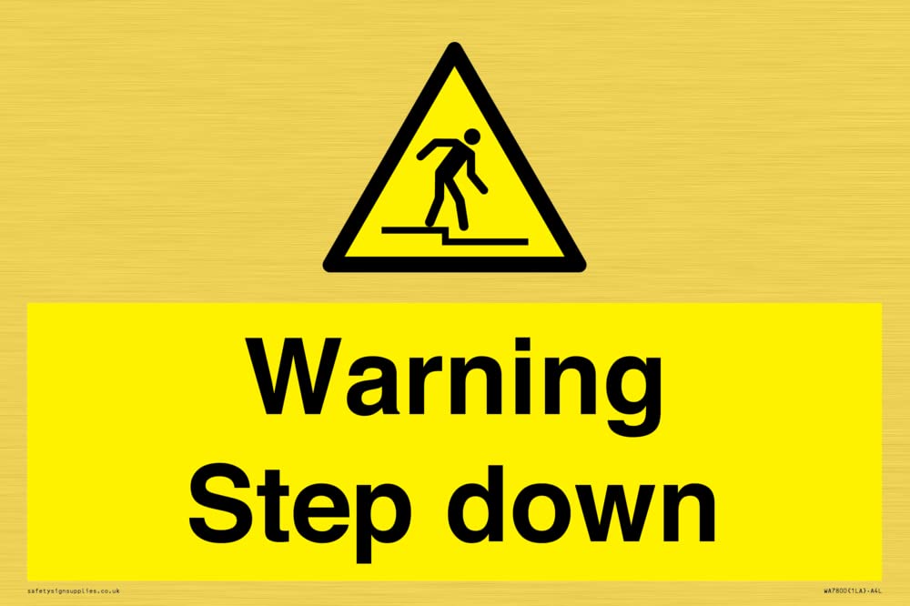 Warning Step down Sign - 300x200mm - A4L
