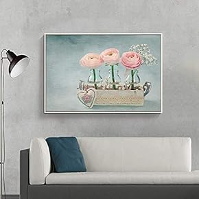 Framed Canvas Wall Art for Living Room, Bedroom Vibrant Flower Painting VIII Canvas Prints for Home Decoration Ready to Hang - 16x24 inches