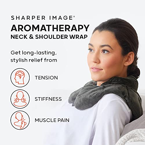 Heated Neck & Shoulder Wrap by Sharper Image Microwavable Warm & Cooling Plush Pad with