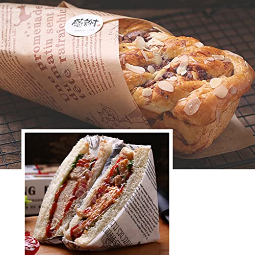 100 Pcs Wax Paper Sheets Sandwich Wrapping Paper，Greaseproof Wrap Paper