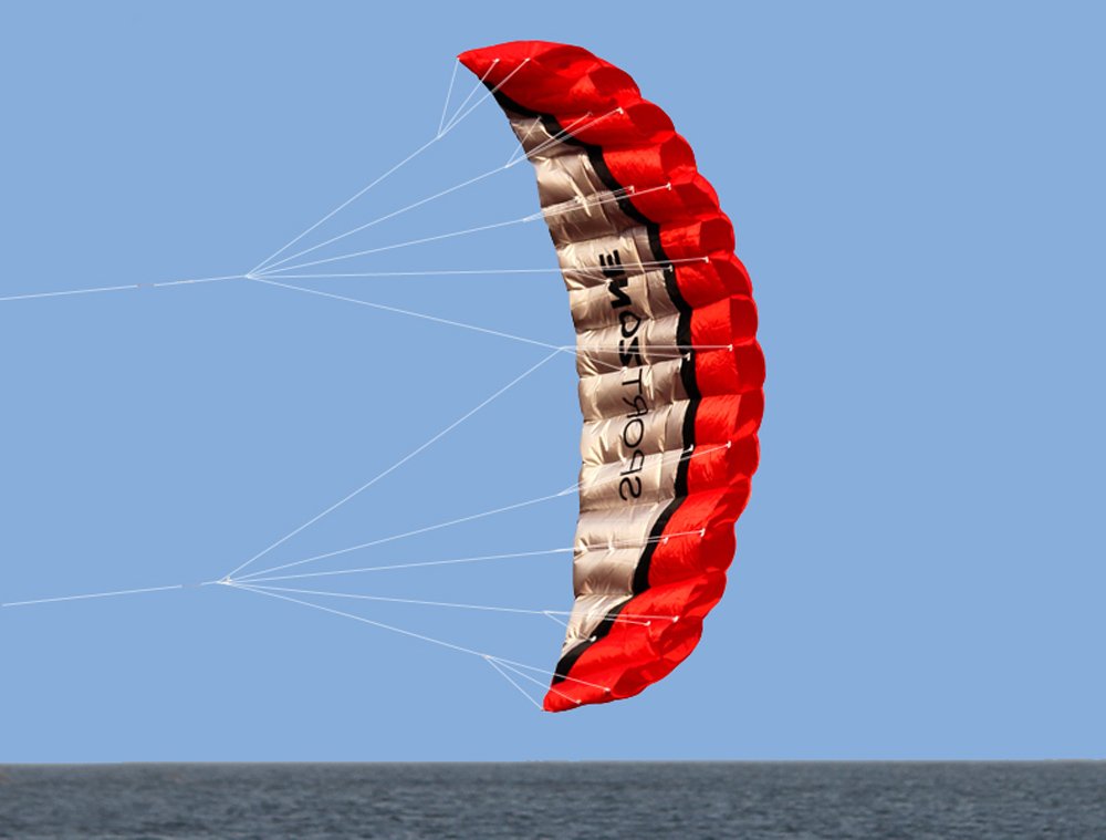 Kwasyo 2.5m Deux Ligne Parapente Cerf-Volant avec Manette 30m,Cerf-Volant pour Le Sport en Plage,Jeux de Plein air dans Le Jardin — image 1
