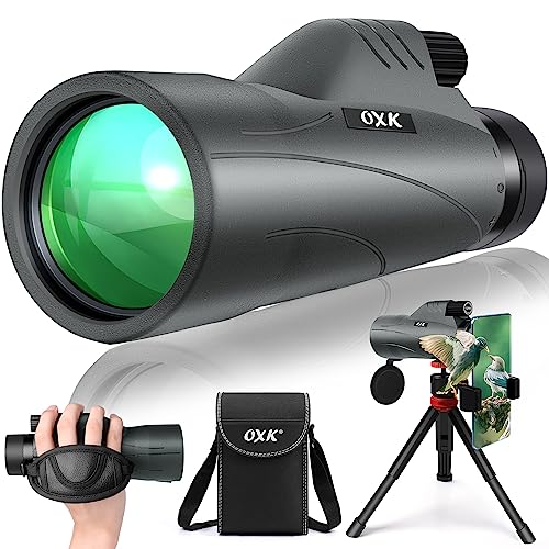 12x56 High Power Monocular Telescope with Smartphone Adapter Tripod Travel Bag, Monoculars for Adults Kids with BAK4 Prism & FMC Lens, Suitable for Bird Watching Hiking Camping