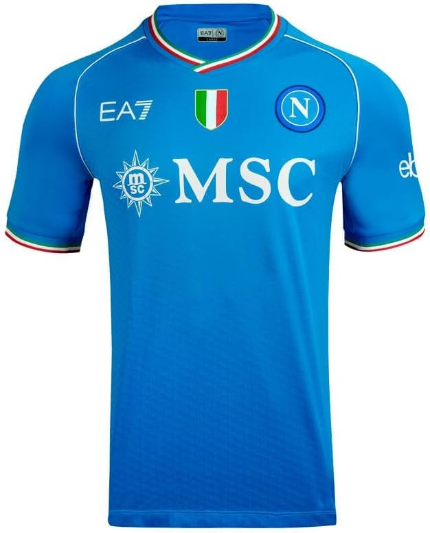 SSC NAPOLI Race Shirt, EA7, Tricolour Shield, Dry Touch Technical Fabric, 2023/2024 Blue