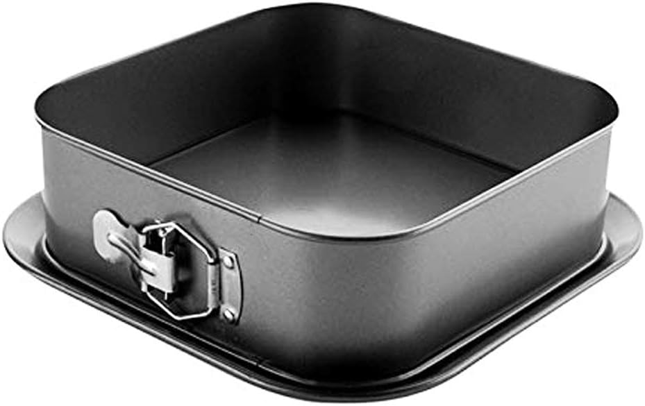 MGE - Square Non-Stick Springform Cake Tin - Square Cake Tin Tray with Loose Base - 24 x 24 cm