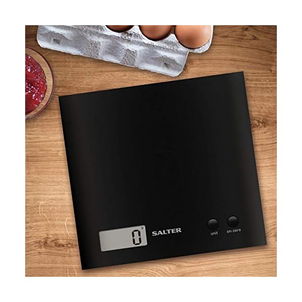 Salter-Arc-Digital-Kitchen-Scales--As-Seen-on-TV-Electronic-Food-Weighing-Slim-Design-Cooking-Scale-for-Home-LCD-Display-Add-Weigh-Compact-Storage-Easy-Clean--Black Salter 1066 BKDR15 Arc Digital ABS Platform Kitchen Scale, 3kg Capacity, Precise Food Weighing, Slim Design For Compact…