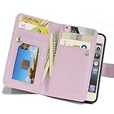 iPhone 5s Case,iPhone SE Case,iPhone 5 Case,by Ailun,Two-in-One PU Leather Wallet Case,Magnetic Detachable TPU Back Cover&Multiple Card Slots Cash Compartment,Wrist Strap[Purple]
