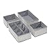 mDesign Soft Fabric Dresser Drawer and Closet Storage Organizer for Kids/Toddler Room, Nursery, Playroom, Bedroom - Textured Print - Organizing Bins in 3 Sizes - Set of 4 - Gray
