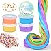 MerryXGift 17 OZ Jumbo Fluffy Slime Set Scented Fluffy Floam Slime Stretchy Slime Toy for Kids Adults - 5 Colors (Orange, Blue, Green, Purple, Yellow)