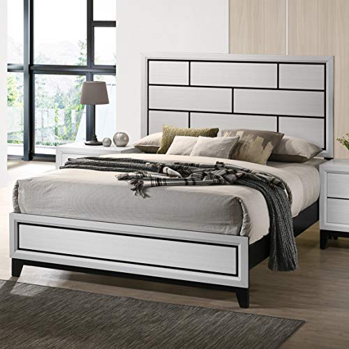 Roundhill-Furniture-Stout-Contemporary-Panel-Bedroom-Set-with-Queen-Bed-Dresser-Mirror-2-Night-Stands-White Roundhill Furniture Stout Contemporary Panel Bedroom Set with Queen Bed, Dresser, Mirror, 2 Night Stands, White