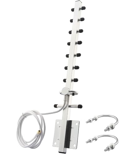 Antenne WiFi Yagi Double Bande 2.4GHz/5.8GHz 8 DBi - Directionnelle Extérieure, Câble 1.5m - 13