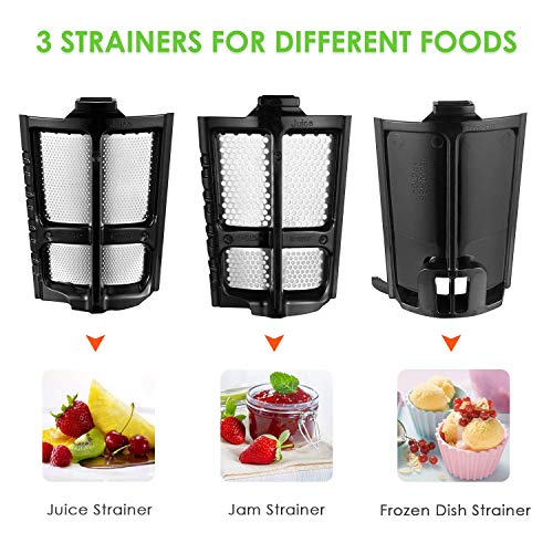 Slow Masticating Juicer Extractor Aicok Compact Cold Press Juicer Machine Easy to Clean, Quiet