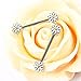 BODYA Pair Cute Double Enamel Spring Daisy Flower Nipple Barbell Ring Piercing Bar Stainless Steel 14G