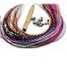 Feather Hair Extension Kit – 10 Long Multicolor Genuine Rooster Feathers, All Individual Feathers, Ranging From 7 to 11 Inches in Length, Includes 10 Micro Beads and Hook Tool
