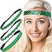 Hipsy Women's Irish Green Headband St Patricks Day Accessories Clover Headband Gift Packs (St Patty's Day Green Glitter 3pk)