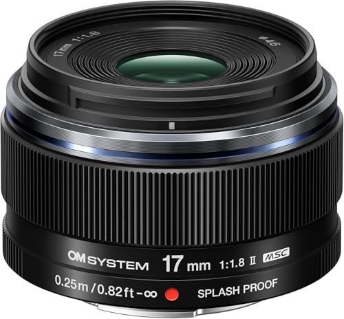 OM SYSTEM M.Zuiko Digital 17mm F1.8 II Fixed Lens Micro Four Thirds | Compact 112g wide angle lens for travel and scenery. F1.8 luminous aperture and 0.25m focusing distance.