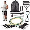 Bandes De Résistance Set 12pcs – 1 Yoga Bande 8 Type,5 Resistance Bands,Poignées,Boucle Cheville,Ancre Porte et Le Sac…